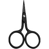 Small Embroidery Scissors: Black Forged Stainless Steel Sharp Straight Pointed Tip Shears Precision Snips Detail Thread Yarn for Sewing Cross Stitch Needlework, 2.5 inch