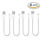 INN LIFE GN170312003 Lightning Cable, 1' Short Lightning to USB Cable for iPhone 6/6 Plus/6s/6s Plus, iPhone 5 5c 5s, iPad Mini, iPad Air, iPod Touch, iPod - White - 4 Piece