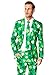 Suitmeister Patrick Clover Suit with Shamrock Print for Men Coming with Green Pants, Jacket, Tie