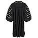 Newrara Unisex Deluxe Doctoral Graduation Gown,Doctoral Regalia Gown With Gold Piping (Black, 51)