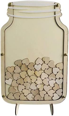 SL crafts Wedding Guest Book Drop Box Guest Book Alternative Mason Jar Drop Box guest book 40x26cm (Ivory)