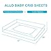 Allo Fitted Crib Sheets, 100% Safe Cotton, Soft Breathable Hypoallergenic Sheets for Baby, Boy, Girl, Fits Standard Crib Mattress and Toddler Mattress (1-Pack, Planet)