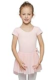 MdnMd Girls' Skirted Short Sleeve Leotard