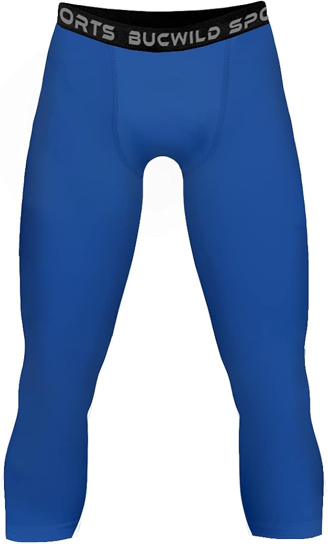 Bucwild Sports 3/4 Basketball Compression Pants Tights for Youth Boys & Men: Clothing