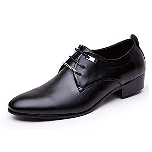 JINGJING Men Oxford Shoes Round Toe Lace up Classic Shoes for Formal Business Wedding Dress Shoes