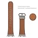 WFEAGL Compatible Apple Watch Band 38mm, Top Grain Leather Band Replacement Strap with Stainless Steel Clasp for iWatch Series 3,Series 2,Series 1,Sport, Edition (Grey Band + Silver Buckle)