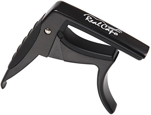 Groovy Center Real Capo with Protective Silicone Pads for Acoustic and Electric Guitar, Black