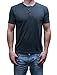 Short Sleeve Mens Raglan Henley TShirt w / Pocket, Heather Charcoal, Medium