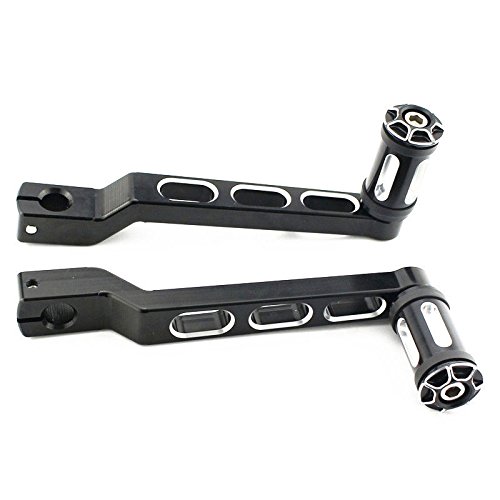 Motorcycle CNC Edge Cut Heel/Toe Shift Lever w/Shifter Peg For Harley Electra Glide Fatboy Softail FLTR FLHX (black)
