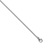 JewelryWeb Platinum Polished 1.2mm Solid Box Chain Necklace 18 Inch Chain Necklace for Women and Men
