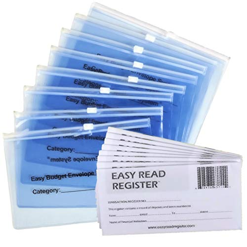 Easy Envelope Budget System with 8 Vinyl Envelopes and 8 Transaction Registers -- Create Your Own Categories