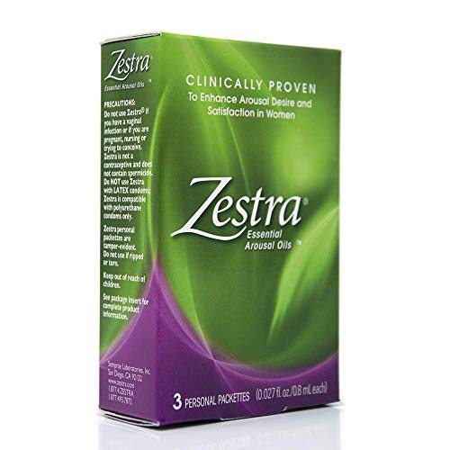 Zestra Essential Arousal Oils – 3 Single Dose Packets 0.8ml – Organic & All-Natural Botanical Arousal Oil – Safe & Clinically Proven to Enhance Pleasure during Intimate Moments