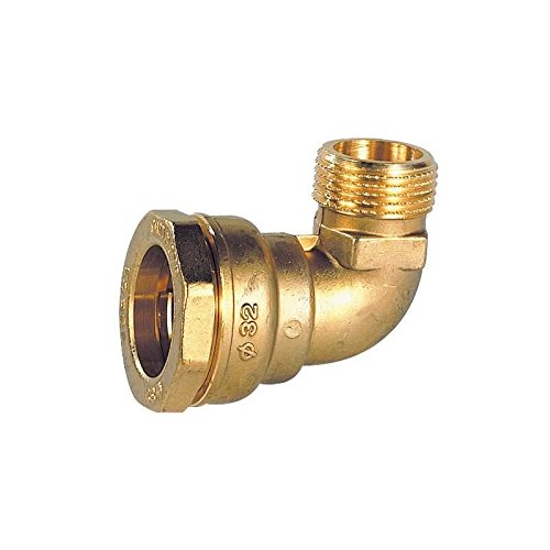 DIPRA 466324 Male Elbow, Diameter 32 mm, M26/34 (1 inch) Brass Connector for polyethylene Pipe, Bronze, 26/34 (1")