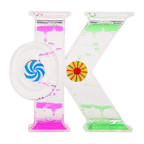 Walfront OK Shape Dual Color Liquid Floating Oil Timer Craft Desk Table Decoration- Novelty & Fun Toy, Calm & Relaxing || Suitable for Sensory Autism Toys, ADHD, Anxiety