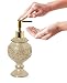 Creative Scents Shannon Hand Soap Dispenser for Bathroom - Decorative Beige and Gold Countertop Modern Lotion Dispenser with Durable Metal Lotion Pump - Elegant Bathroom Decor