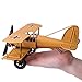 Vintage Airplane Model Metal Handicraft, Wrought Iron Aircraft Biplane, for Photo Props/Christmas/Home Decor/Ornament (Yellow)