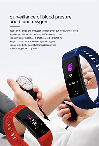 Anshinto Fitness Tracker, Activity Tracker Watch with Heart Rate Monitor, Smart Fitness with Calorie Counter Pedometer Watch for Android and iOS (Red)