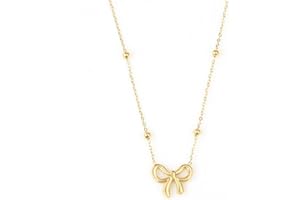 SUNNYOUTH Bow Necklace for Women Bowknot Choker Necklace 14K Gold Plated Ribbon Choker Necklaces Fashion Jewelry Gifts