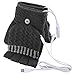 Laptop Women's Men's USB Heated Half & Full Finger Winter Warm Hand Gloves Warmer Wool