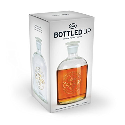 Fred BOTTLED UP Glass Spirits Decanter, Courage, Clear, 9 inches - 5186710