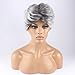 WeKen Women's Cosplay Wig Short Curly Synthetic Hair Silver Gray