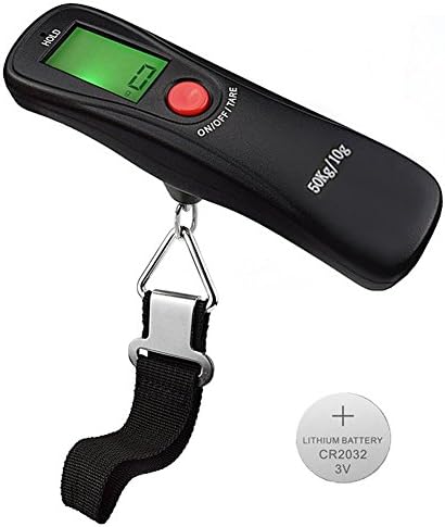 HANWELL Digital Hanging Luggage Scale, Rubber Paint, 110 Pounds, Black