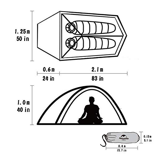 Naturehike CloudUp 2 and 3 Person Lightweight Backpacking Tent with