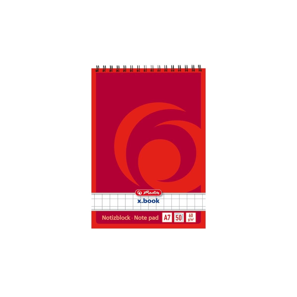Herlitz 110734 Notebook, Squared, 80 Sheets, Orange.