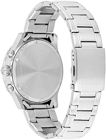 Herren Armbanduhr aus Edelstahl in der Farbe Silber-Blau 42mm, Wasserdichtigkeit: 10Bar, AN8190-51L