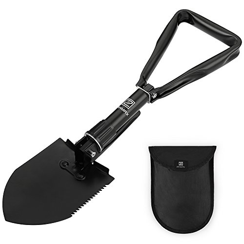 Z ZANMAX Folding Shovel, Camping Shovel Spade with Free Carrying Pouch for Camping, Backpacking, Car Emergency, Fishing, Gardening, Trenching - Thumbnail 7