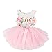 Grace & Lucille - Baby First Birthday Dress | Baby Pink Floral Dress | Sleeveless Birthday Outfit | 12-24 Months | 1T / 2T | Pink Floral