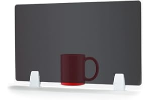 Icegrey Desk Divider Privacy Panel Removable Acrylic Desk Partition Board with Clips for Student Call Centers Offices Braries Classrooms Library, Black Transparent, 12x24
