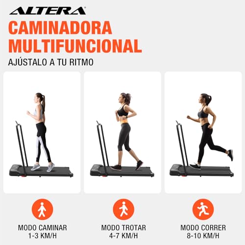 Altera Homestep Plus - Walking Pad Caminadora Eléctrica 1-10 km/h 2 HP | Compacta con Agarradera – Caminadora Portátil para Casa, Pantalla Digital, Entrenamiento Cardio, Para Caminar y Correr Suave
