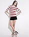 Camii Mia 3/4 Sleeve Shirts for Women, Striped Tee Shirts Cotton Stretchy Lightweight Slim Fit (X-Large, Red)