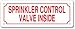 Sprinkler Control Valve Inside Sign - 2"x8" - .025 Rust Free Aluminum - Made in USA - Indoor and Outdoor Use - 085045V