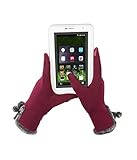 Spiritlele Magic Touch Screen Gloves Warm Telefingers Winter Texting Gloves for Women (Wine Red)