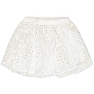 Mayoral Meisjesrok met tule glitterbloem, wit – 3901