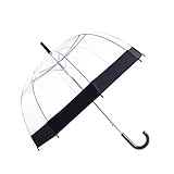 Rainbrace Clear Bubble Umbrella Auto Open Upgraded Version with Reinforced Fibergrass Ribs, Transparent Clear Dome Shape for Women and Kids