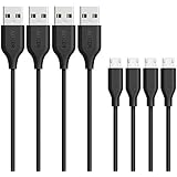 Anker [4-Pack] PowerLine Micro USB (1ft) - Charging Cable for Samsung, Nexus, LG, Android Smartphones and More (Black)