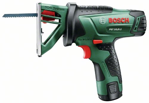 Bosch Home and Garden PST 10,8 LI Akku-Multisäge "Easy", Ladegerät, Akku, Sägeblatt, Koffer (10,8 V, 1,5 Ah, 30 mm Schnitttiefe in Holz)