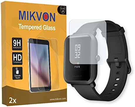 MIKVON 2X Flexible Tempered Glass 9H for Xiaomi AMAZFIT BIP Glassfilms Screen Protector - Retail Package with Accessories (Reduced foil)