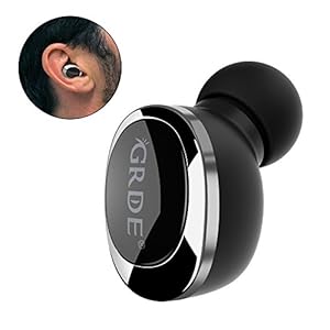 「MIni」GRDE Bluetoothイヤホン 片耳 ワイヤレスイヤホン ノイズキャンセリング 高音質 モノラル マイク内蔵 超軽量 超小型 ハンズフリー通話 多機種に適用 GL02 (シルバー)