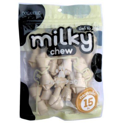 Dogaholic Milky Chews Knotted Bone Dog Treat (15 Pieces)