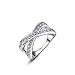 Winter.Z Noble and Elegant Ladies Jewelry Popular Explosion Models Austria Crystal Platinum Cross Ring Wedding
