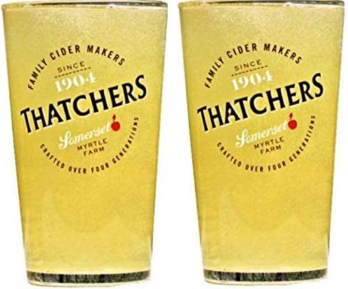 2 x Thatchers Pint Glass Conical (Pair). Beer Glasses