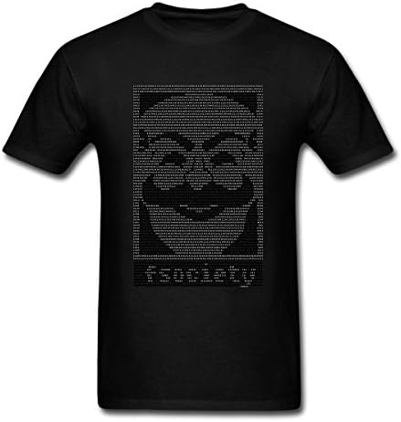 Mr Robot Fsociety Data Men's Graphic Crew Neck T-Shirt Black Size L