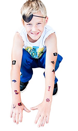 Oblique-Unique Piraten Tattoo Set 24 Kindertattoos - Verschiedene Piraten Motive Kinder Spielen – Bild 4