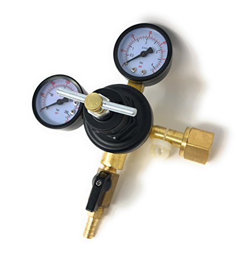 Co2 Beer Regulator Manatee Pressure Kegerator Heavy Duty Features T-Style Adjusting Handle - 0 to 60 PSI-0 to 3000 Tank Pressure - Thumbnail 5