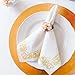Disposable Hand Towels for Bathroom – Elegant Guest Towels and Dinner Napkins Made of 17” x 12” Linen-Like Paper with Gold-Tone Filigree Borders (100 Pack)