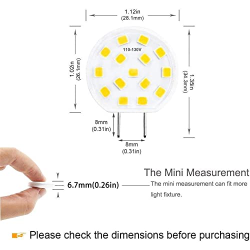 G8 LED Bulbs Dimmable, 20W25W T4 Type BiPin G8 Base Halogen Bulb